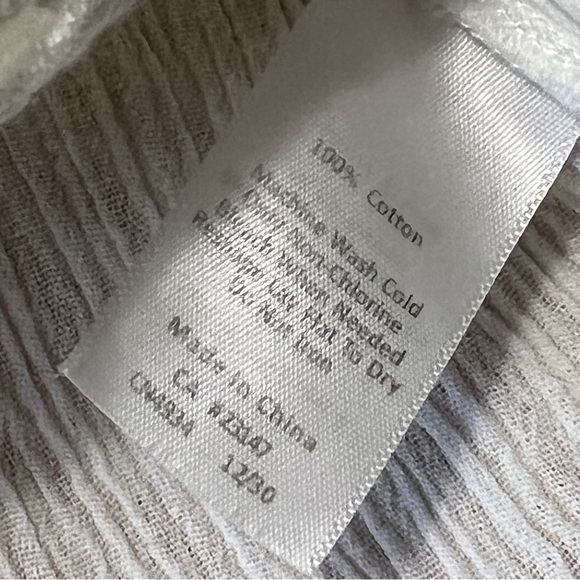 Talbots White Gauzy Cotton Crotchet Swim Coverup Dress L - Picture 8 of 8